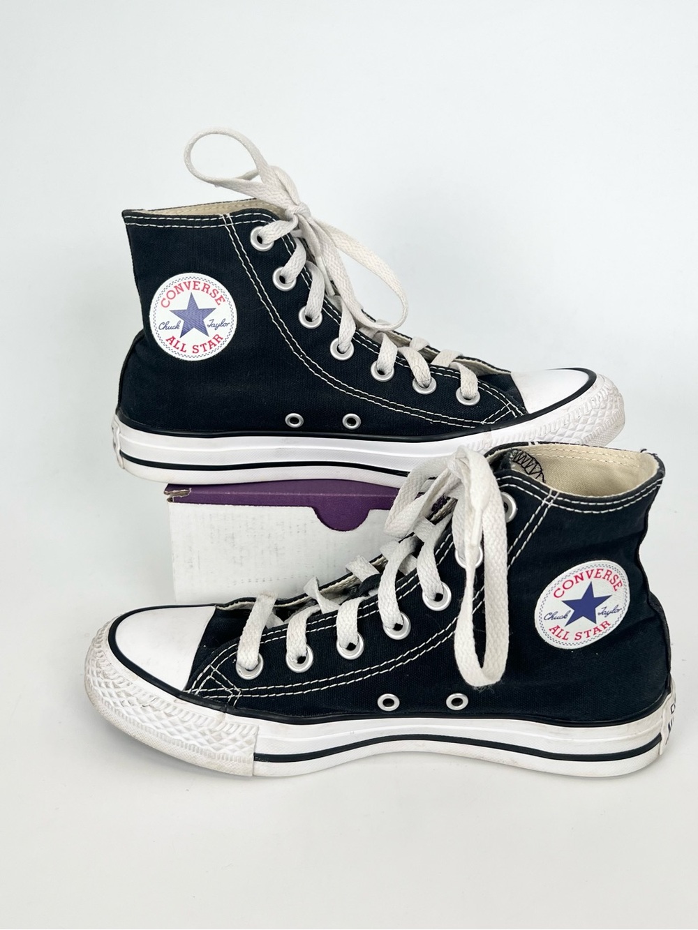 Converse Chuck Taylor All Star High Top Black Shoes Great Tread - WOMENS 6